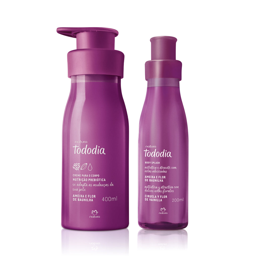 Natura Tododia Kit Creme Nutritivo + Body Splash Ameixa e Flor de Baunilha