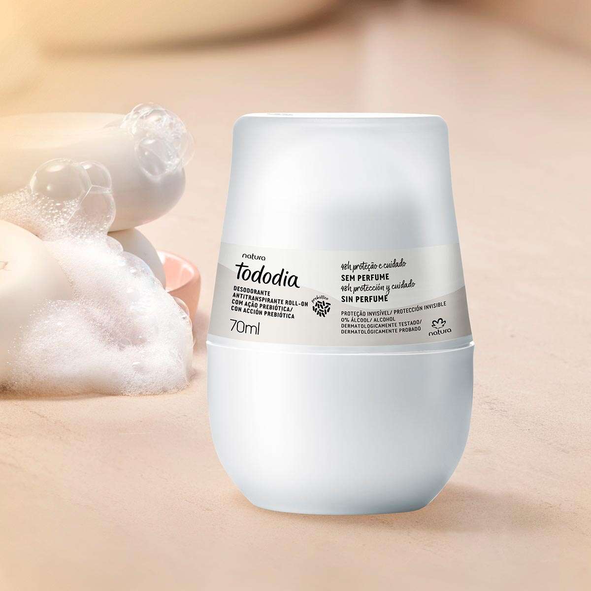 Desodorante antitranspirante roll-on Tododia sin perfume 70 ml