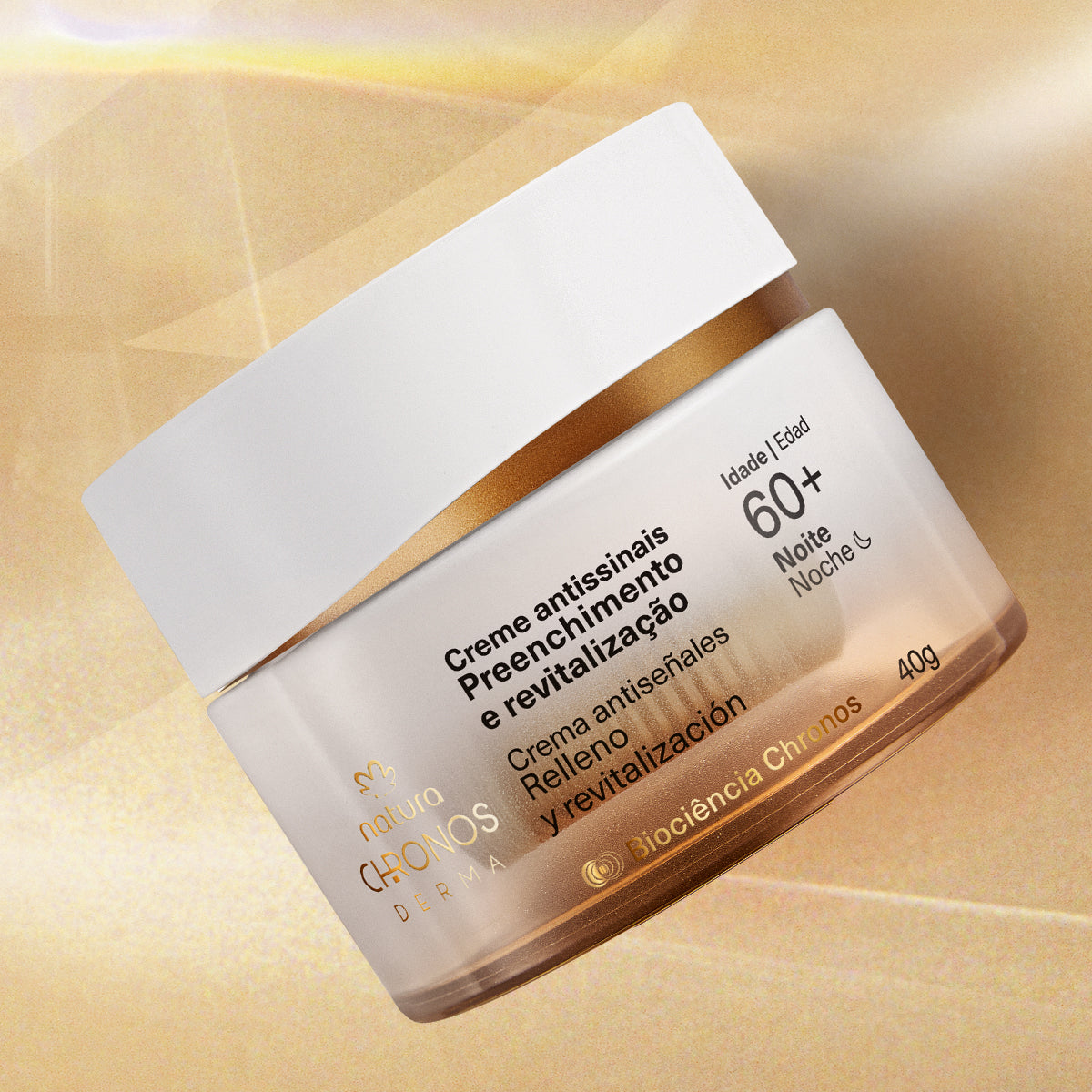 Natura Chronos Creme Antissinais 60+ Noite Preenchimento e Revitalização 40g