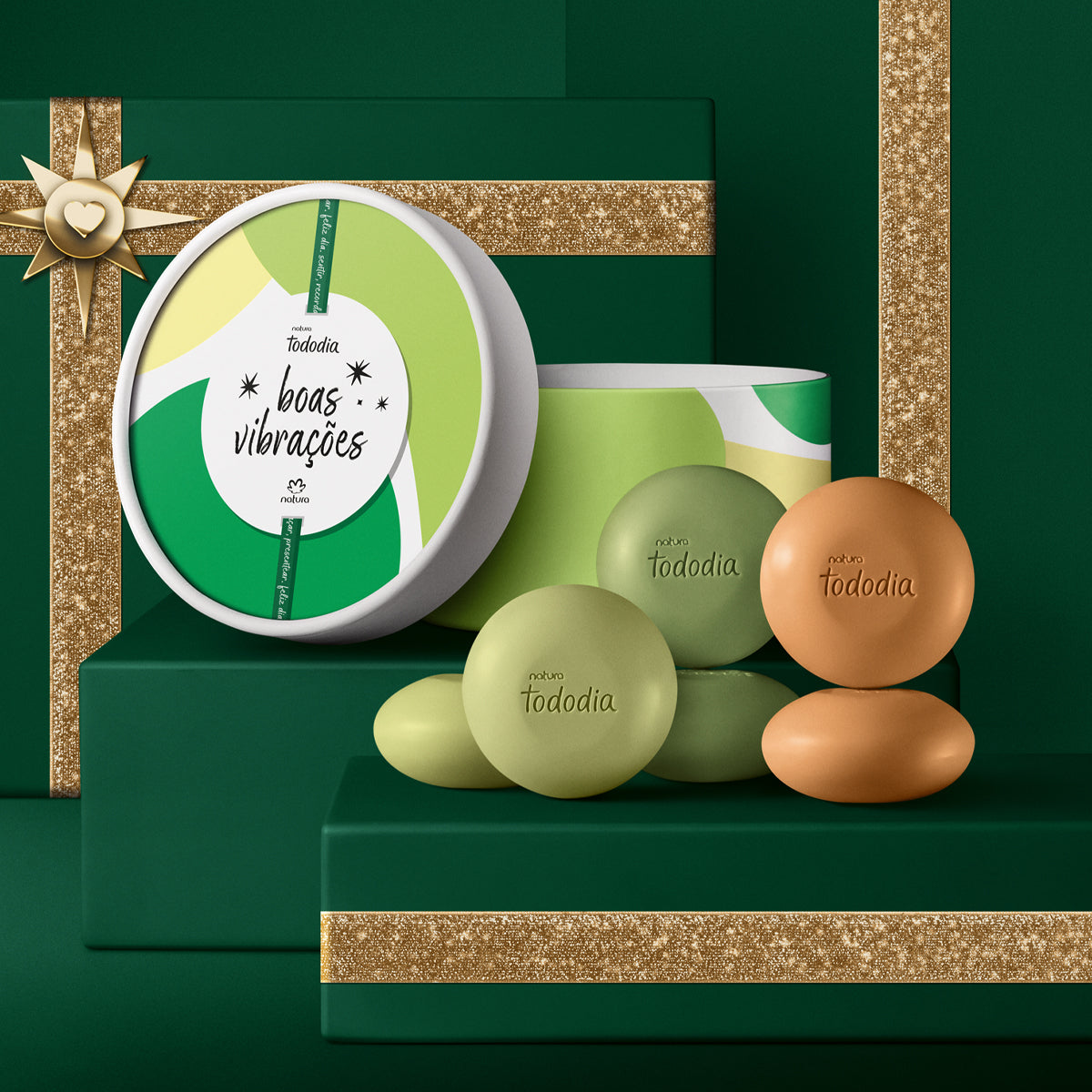 Natura Tododia Kit Presente Sabonetes Miniaturas Boas Vibrações 6 x 50g