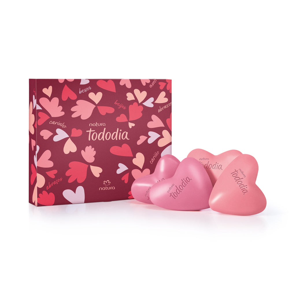 Natura Tododia Kit Presente Sabonetes Corações 4 Barras
