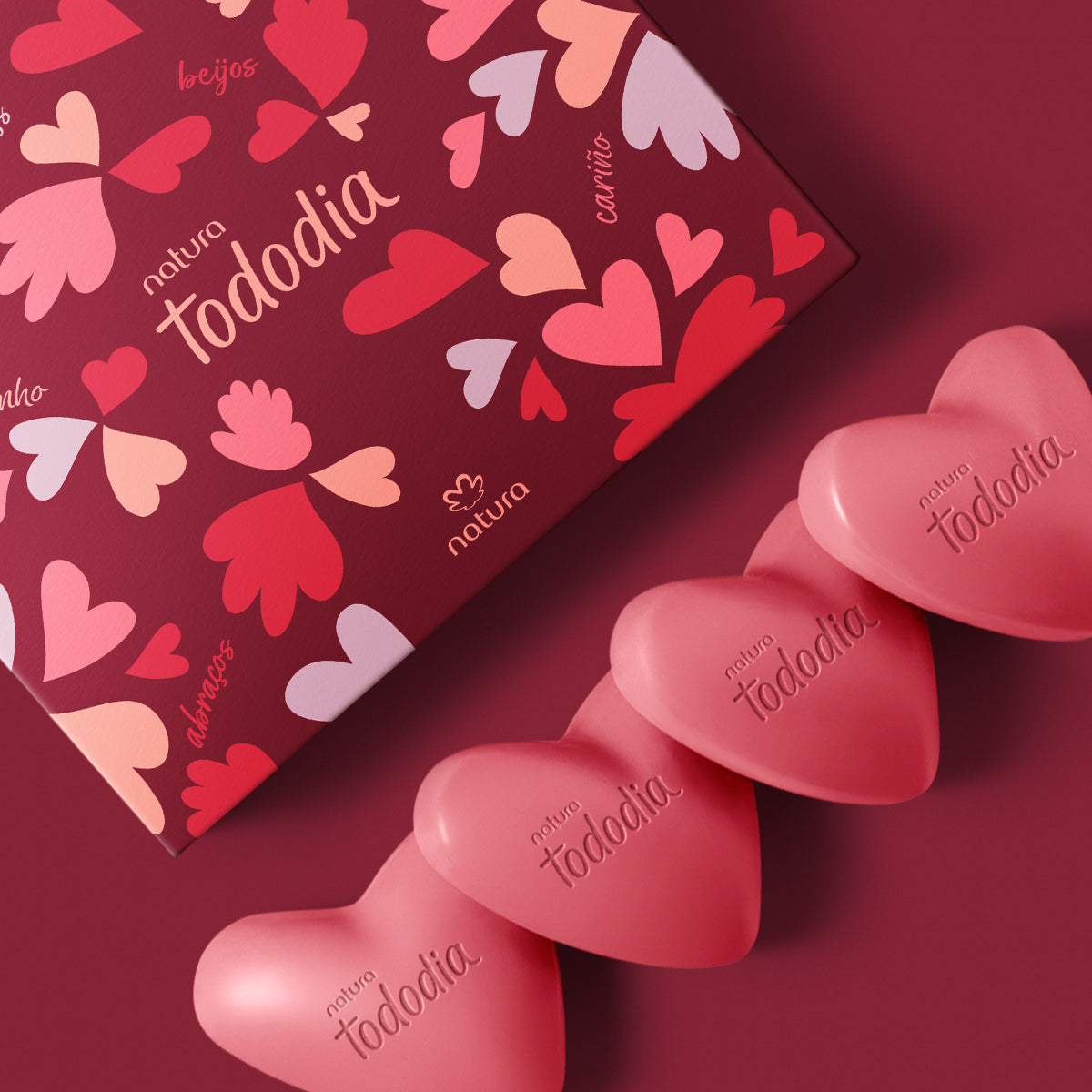 Presente Natura Tododia Sabonetes Sortidos Corações (4 barras)