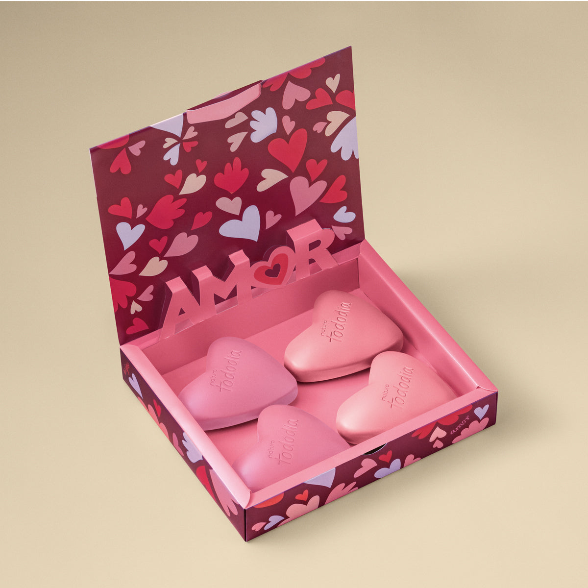 Presente Natura Tododia Sabonetes Sortidos Corações (4 barras)