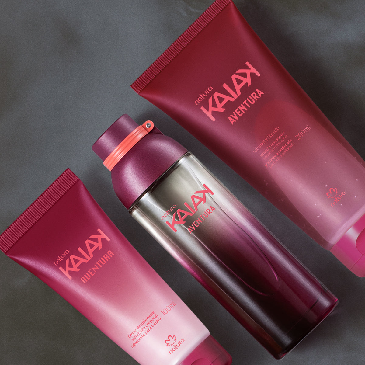 Natura Kit Presente Kaiak Aventura Feminino Deo Colônia 100ml + Hidratante 100ml + Sabonete Líquido 200ml