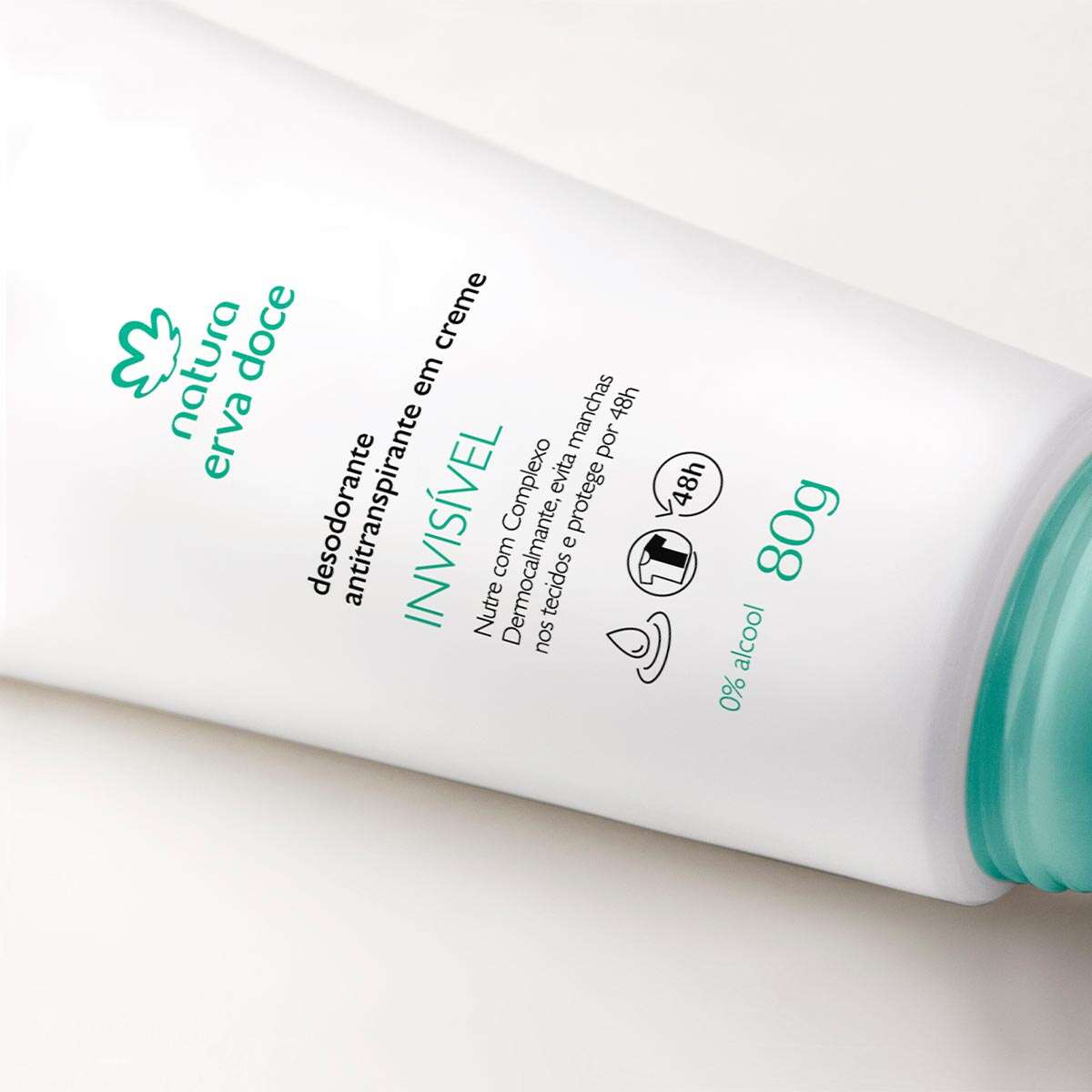 Natura Erva Doce Desodorante em Creme Invisível 80g - detalhe da bisnaga