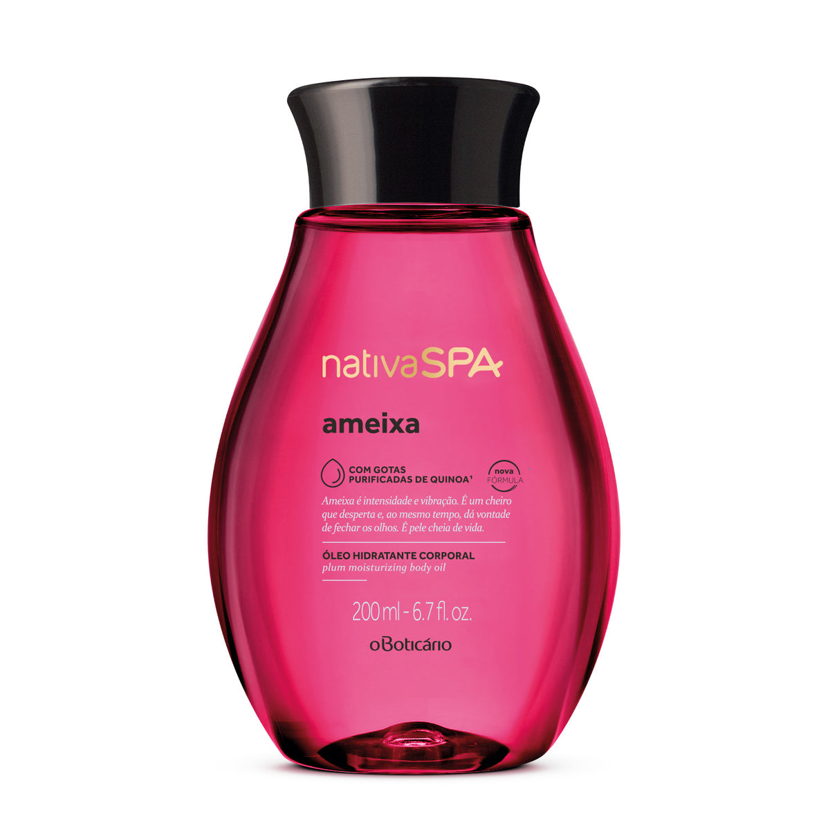 O Boticário Nativa SPA Óleo Hidratante Corporal Ameixa 200ml - frente