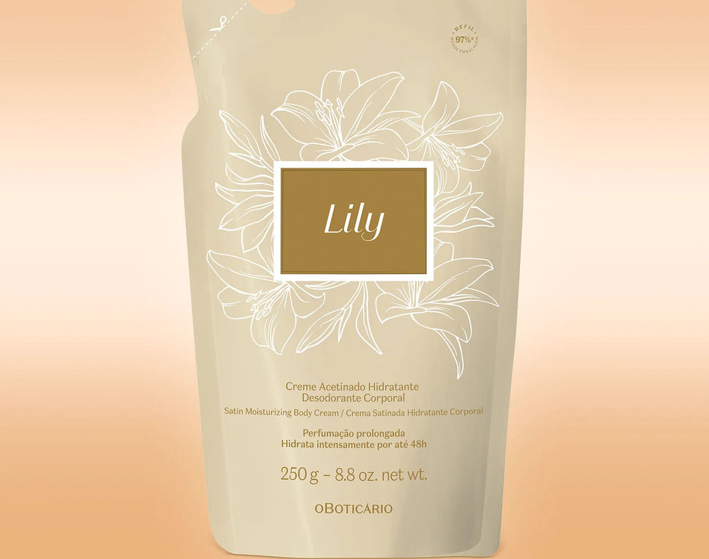O Boticário Lily Refil Creme Acetinado Desodorante Hidratante Corporal 250g