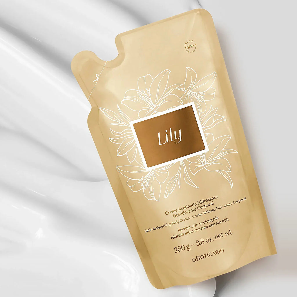 O Boticário Lily Refil Creme Acetinado Desodorante Hidratante Corporal 250g