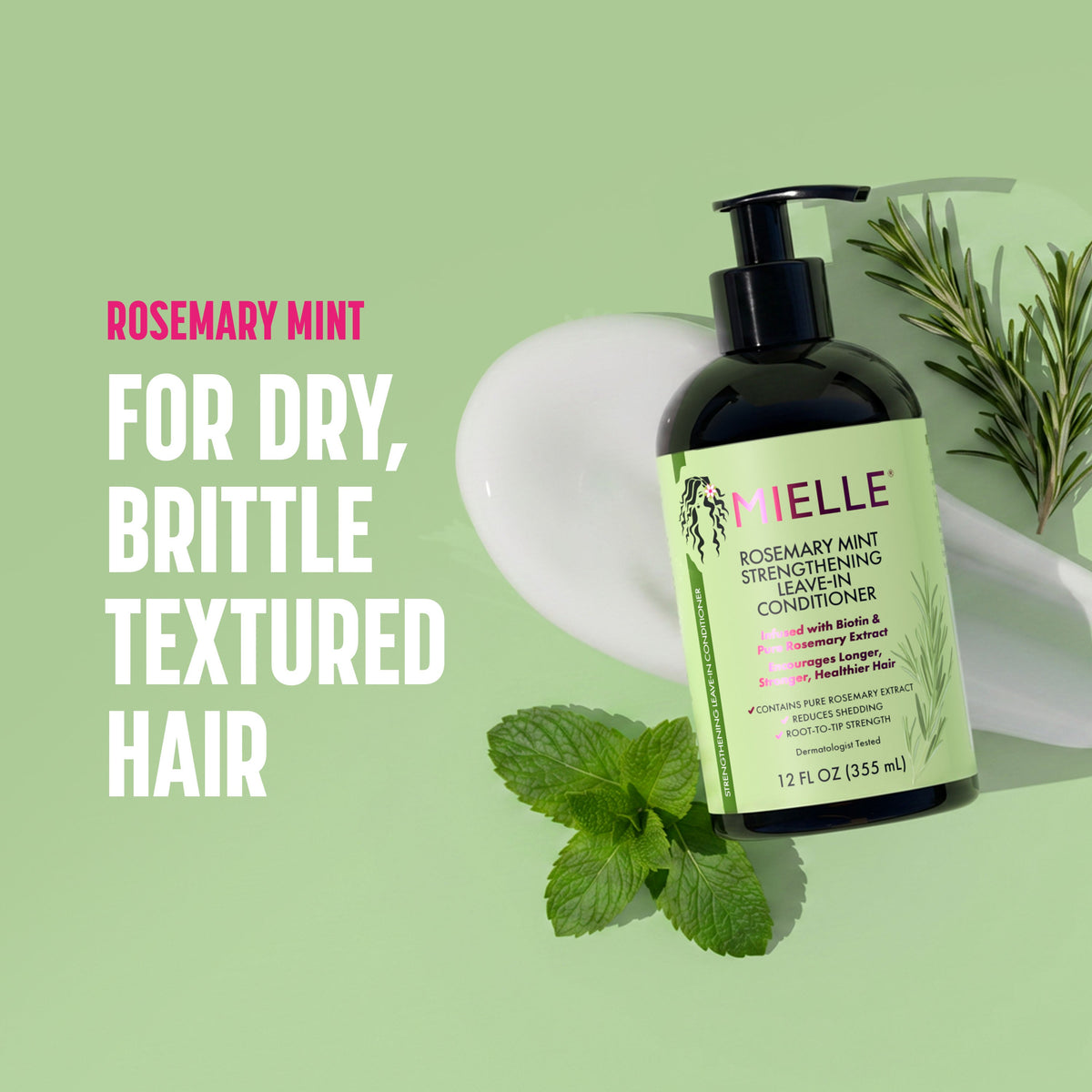Mielle Leave-in Rosemary Mint para cabelos secos e texturizados