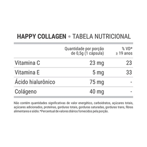 Happy Colágeno Com Ácido Hialurônico Happy Hair - 30 capsulas