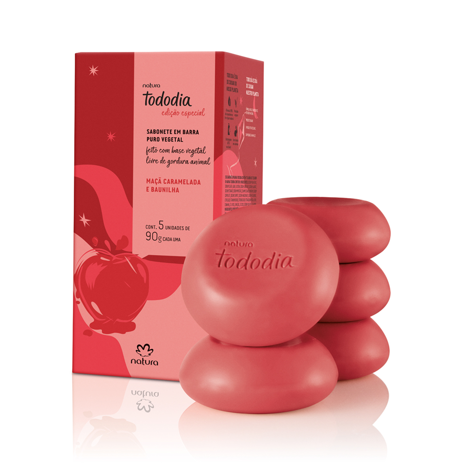 Natura Tododia Sabonete em Barra Maçã Caramelada e Baunilha 5x90g