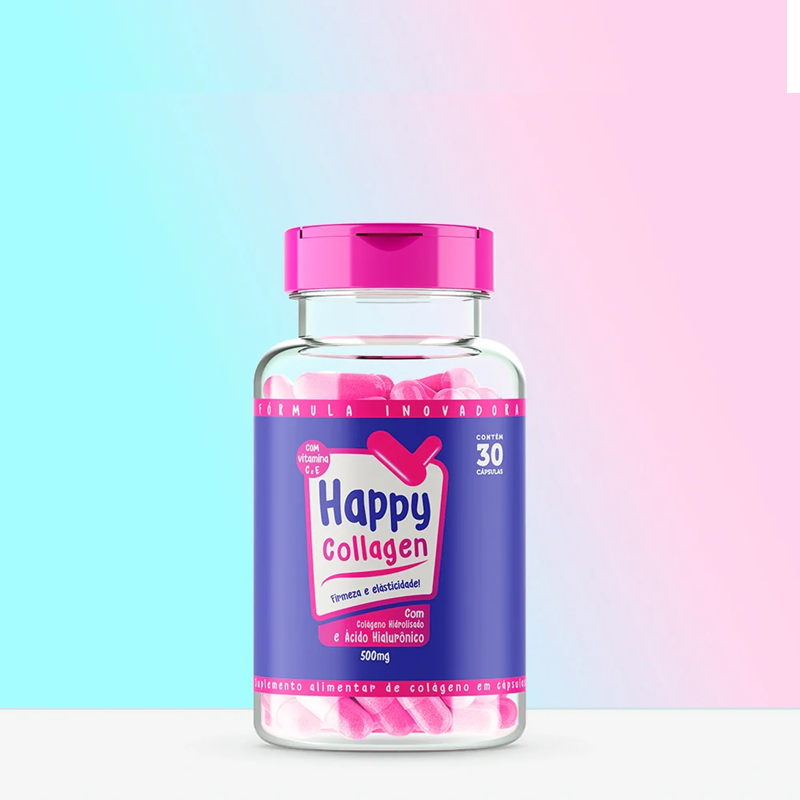 Happy Hair Happy Colágeno com Ácido Hialurônico 30 Cápsulas