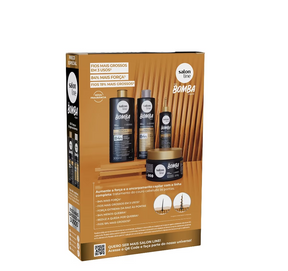 Kit Shampoo 300ml + Condicionador 200ml SOS Bomba Força e Engrossamento