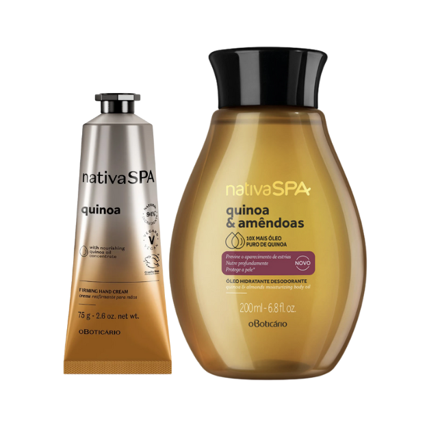 O Boticário Nativa SPA Kit Quinoa & Amêndoas Óleo Corporal 200ml + Creme de Mãos