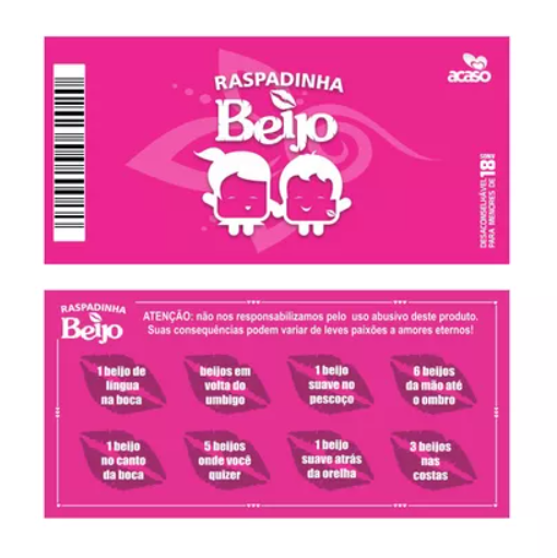 Acaso Raspadinha do Beijo Jogo Erótico para Casais