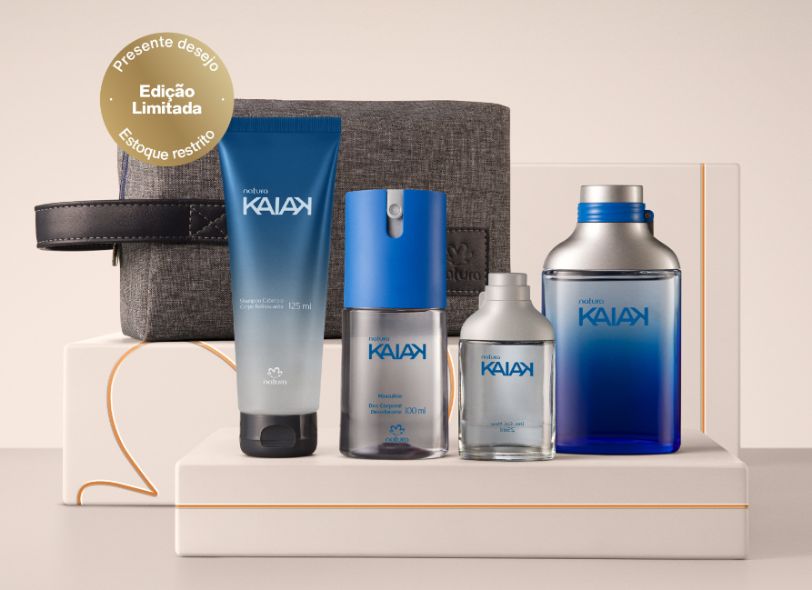 Presente Natura Kaiak Masculino Completo com Nécessaire (5 produtos)