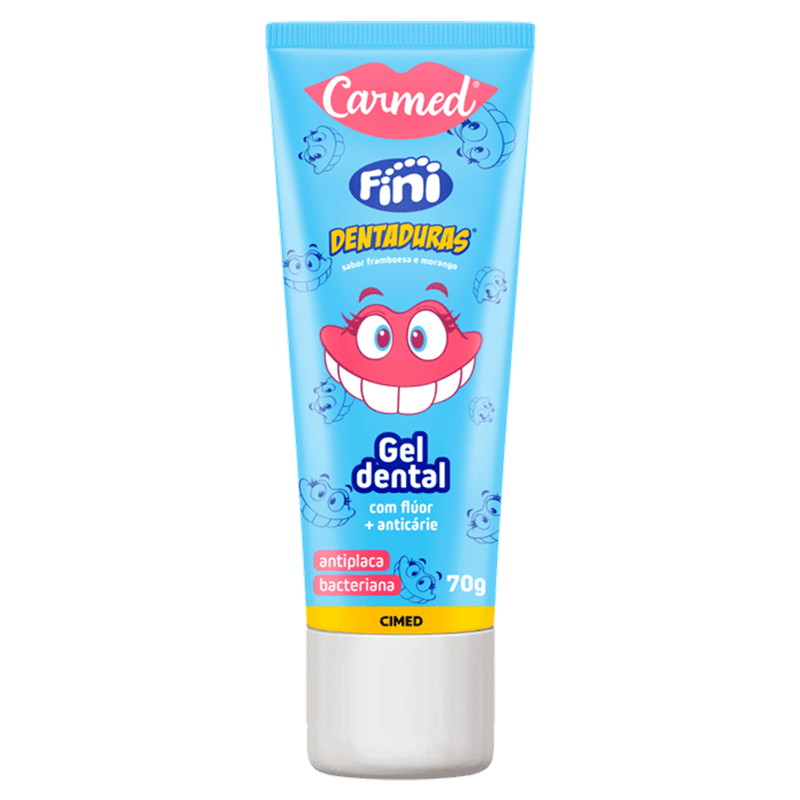 Pasta de Dente Gel Infantil Carmed Fini Dentaduras 70g