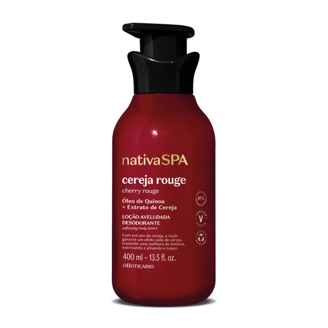 O Boticário Nativa SPA Loção Aveludada Desodorante Corporal Cereja Rouge 400ml