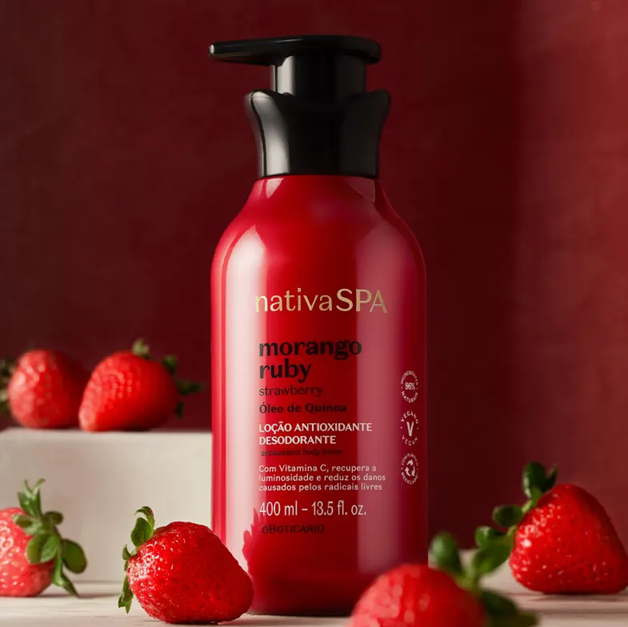 O Boticário Nativa SPA Morango Ruby Loção Antioxidante Corporal 400ml