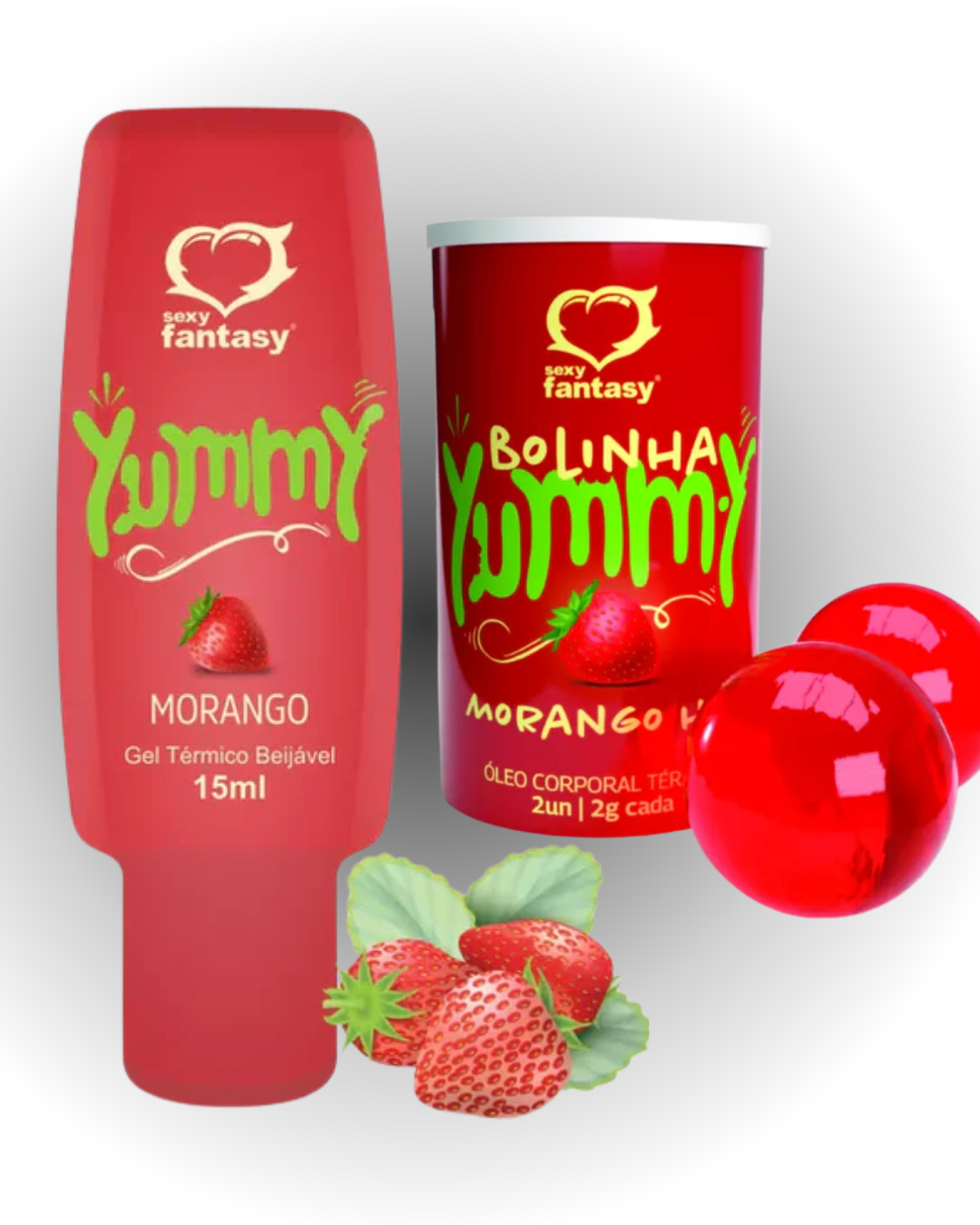 Yumm.y Kit Morango Gel Aromatizante + Bolinhas Funcionais