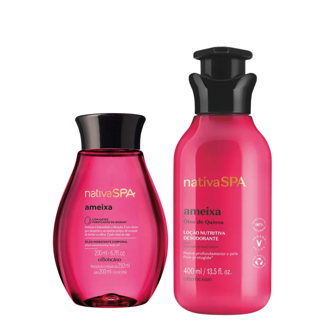 O Boticário Nativa SPA Ameixa Kit Loção 400ml + Óleo Hidratante 200ml