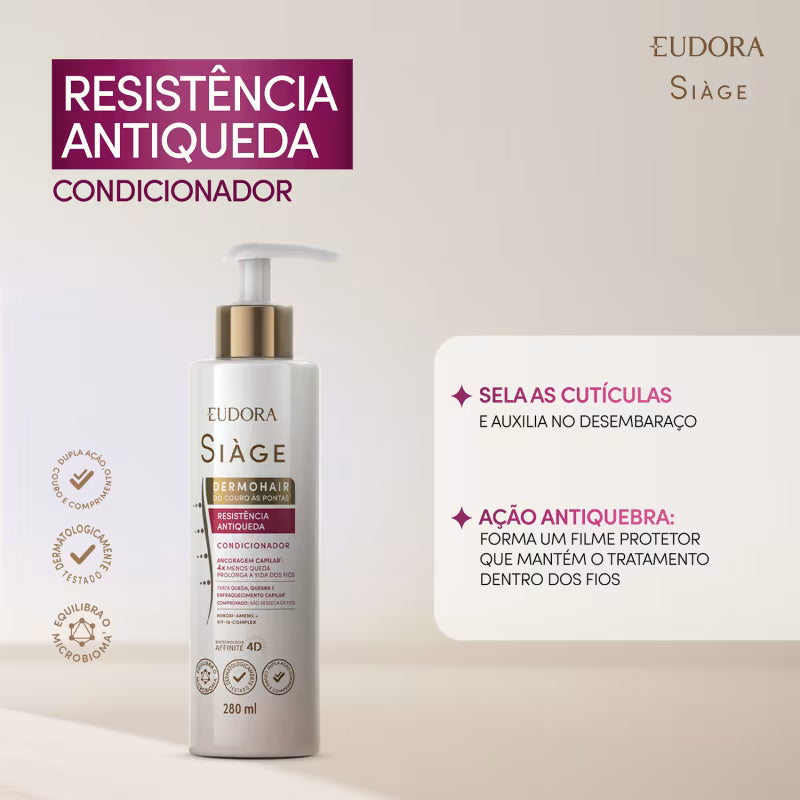 Eudora Siàge Dermo Hair Condicionador Resistência Antiqueda 280ml