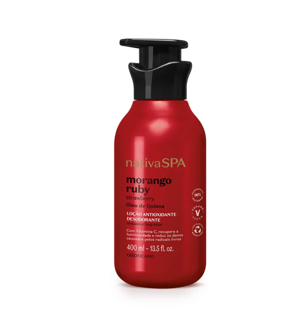 O Boticário Nativa SPA Morango Ruby Loção Antioxidante Corporal 400ml