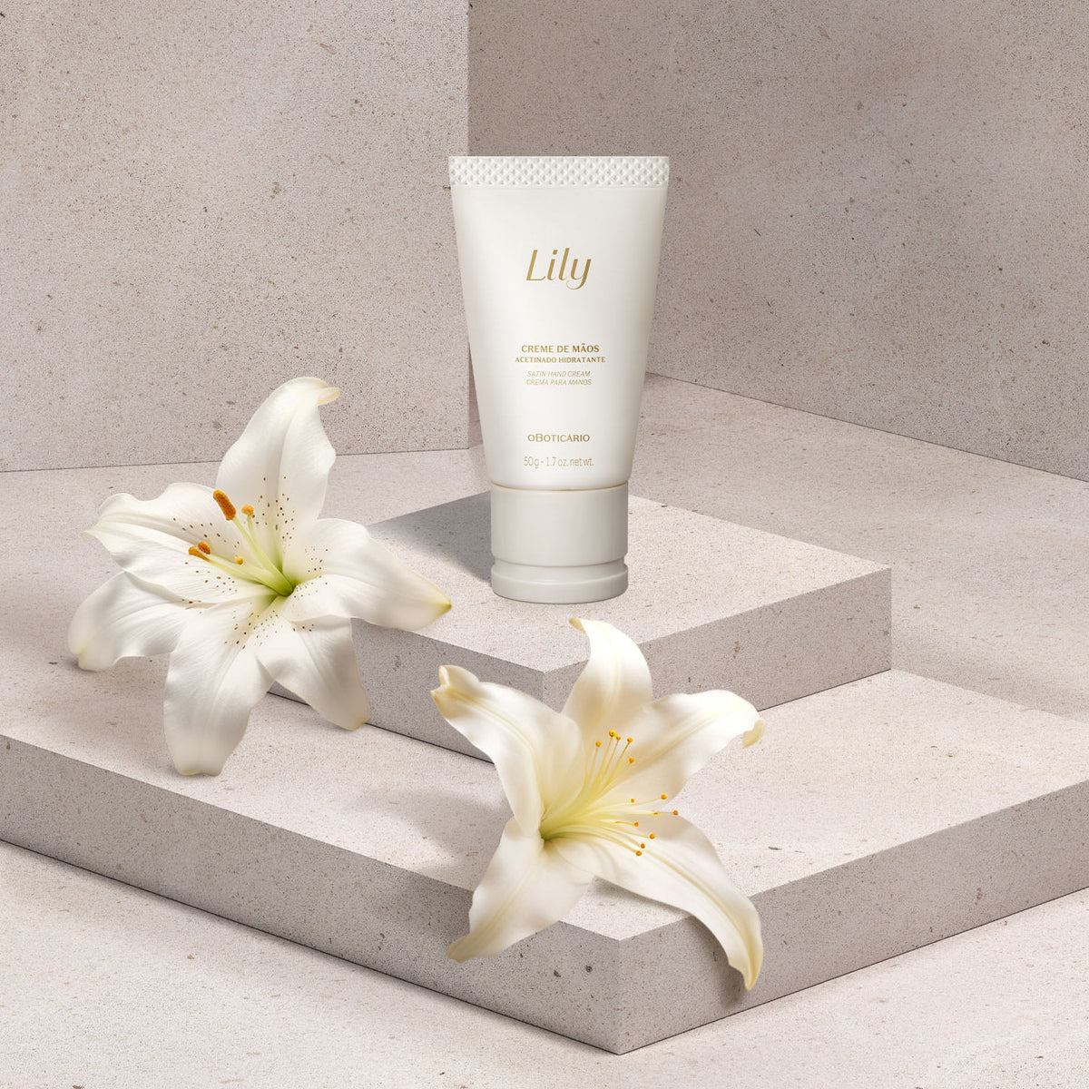 O Boticário Lily Creme Acetinado Para as Mãos 50g