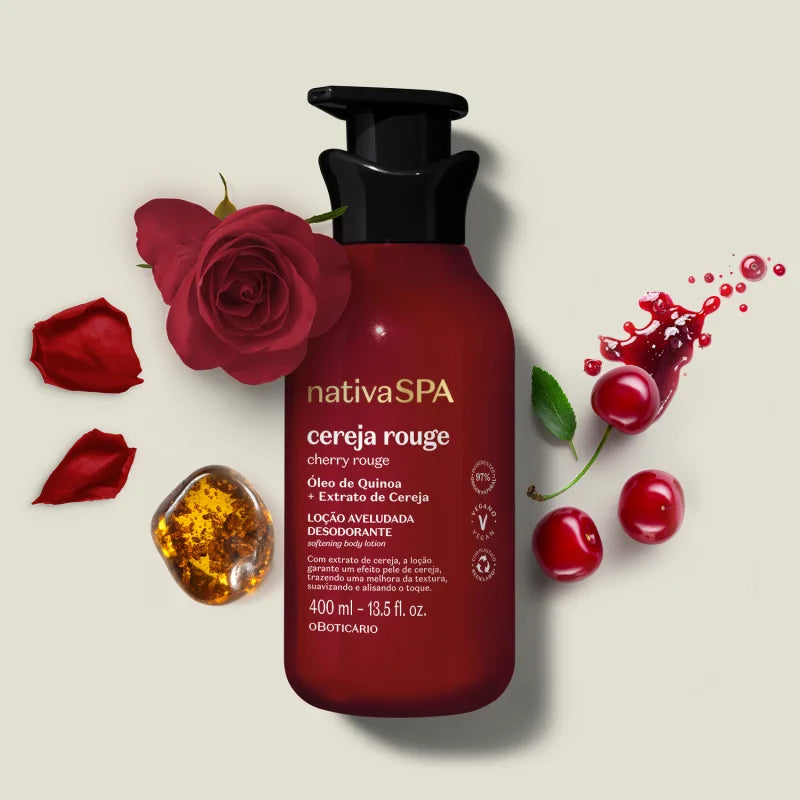 O Boticário Nativa SPA Loção Aveludada Desodorante Corporal Cereja Rouge 400ml