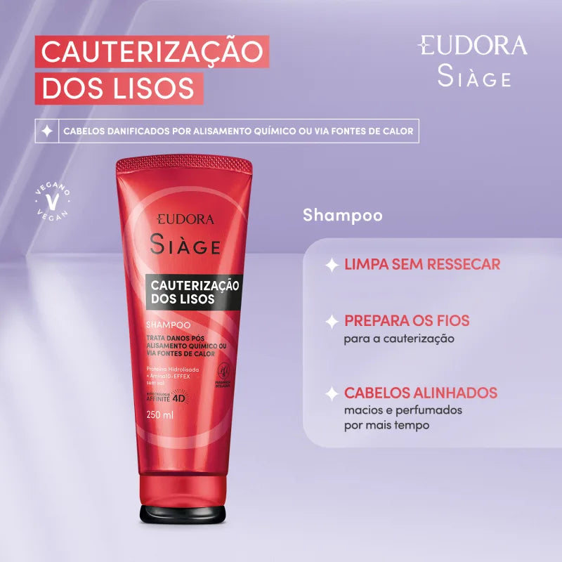 Champú Siàge para cabello liso cauterizante 250 ml