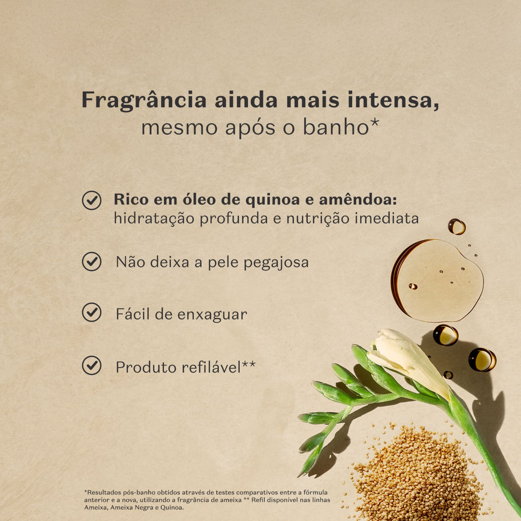 Nativa SPA Óleo com óleo de quinoa e amêndoa - não deixa a pele pegajosa