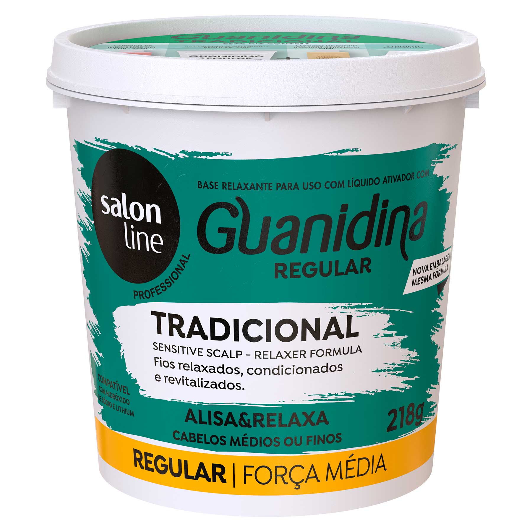Guanidina Tradicional Regular Smoothes and Relaxes Salon Line 218gr