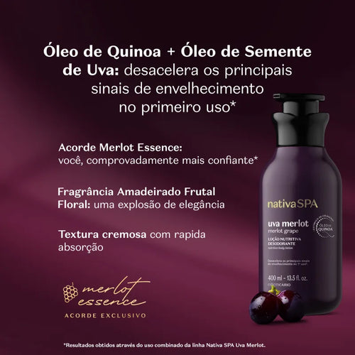O Boticário Nativa SPA Loção Nutritiva Desodorante Uva Merlot 400ml