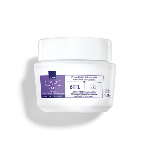 Avon Care Face Creme Facial Uniformizador 6 em 1 Hidratante Clareador Antienvelhecimento 100g
