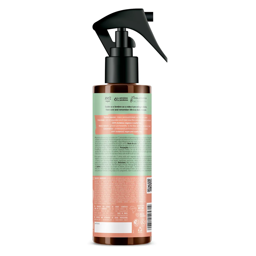 Inoar Agua Milagrosa Tratamento Regenerador Spray 200ml