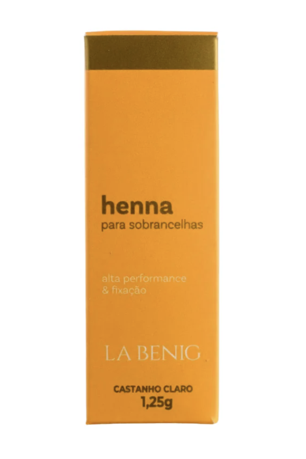 La Benig Henna para Sobrancelhas Castanho Claro Alta Fixacao Profissional 1,25g