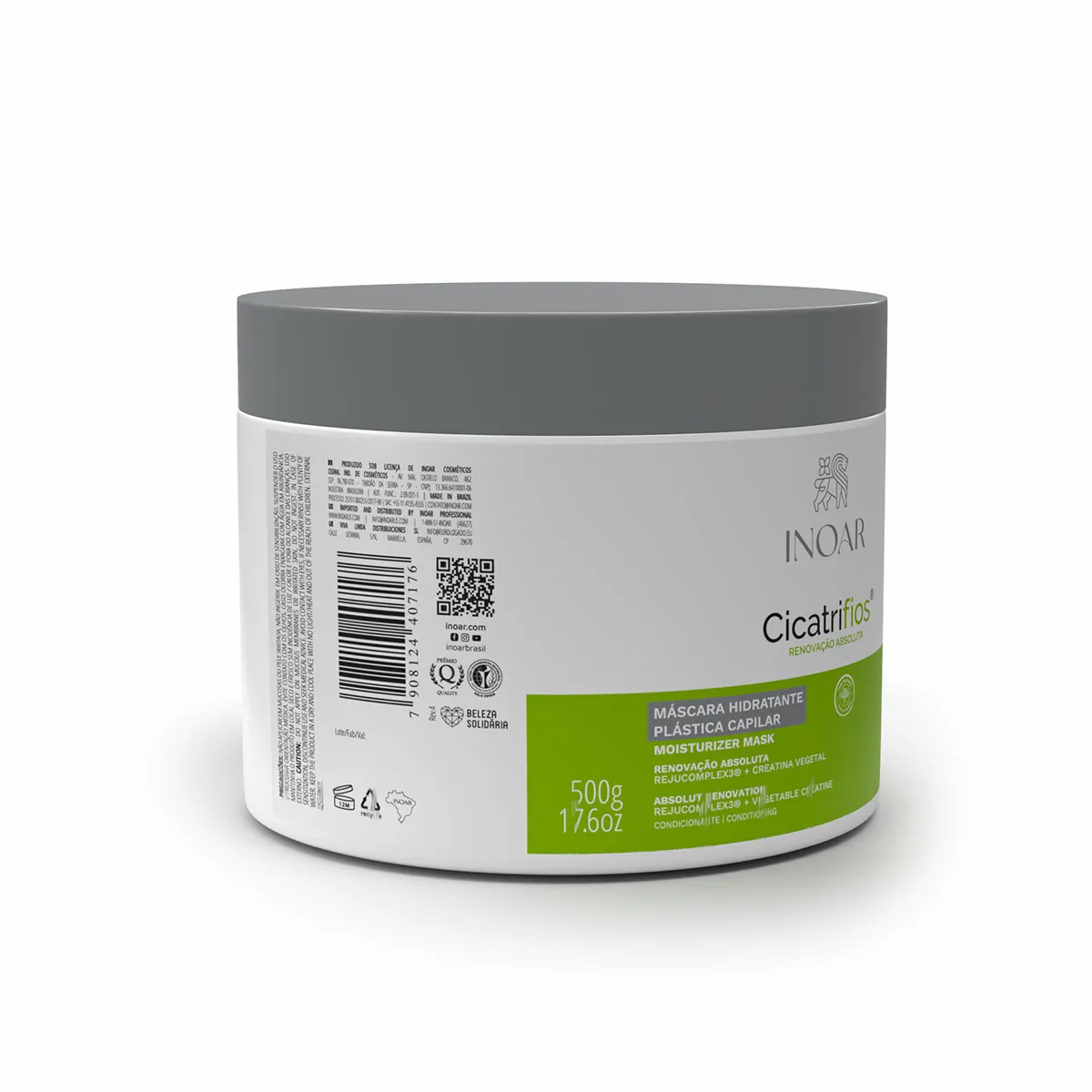 Inoar Cicatrifios Renovacao Absoluta Mascara Hidratante Plastica Capilar 500g