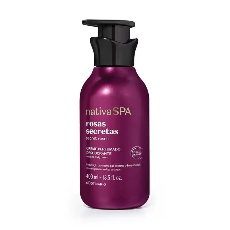 O Boticario Nativa SPA Rosas Secretas Creme Perfumado Desodorante Corporal Oleo Quinoa 400ml