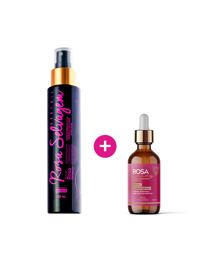Rosa Selvagem Kit Rosa Candy Sérum Clareador Íntimo e Óleo Corporal