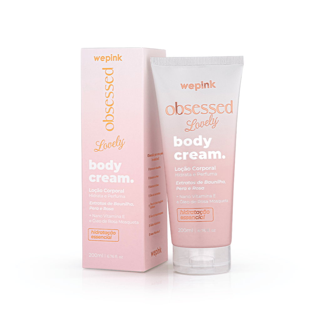 Body Cream Obsessed Lovely Wepink 200ml - bisnaga com caixa rosa