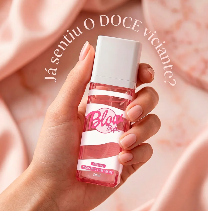 Hot Flowers Blow Beijos Perfume Feminino Gourmand Morango com Creme 30ml