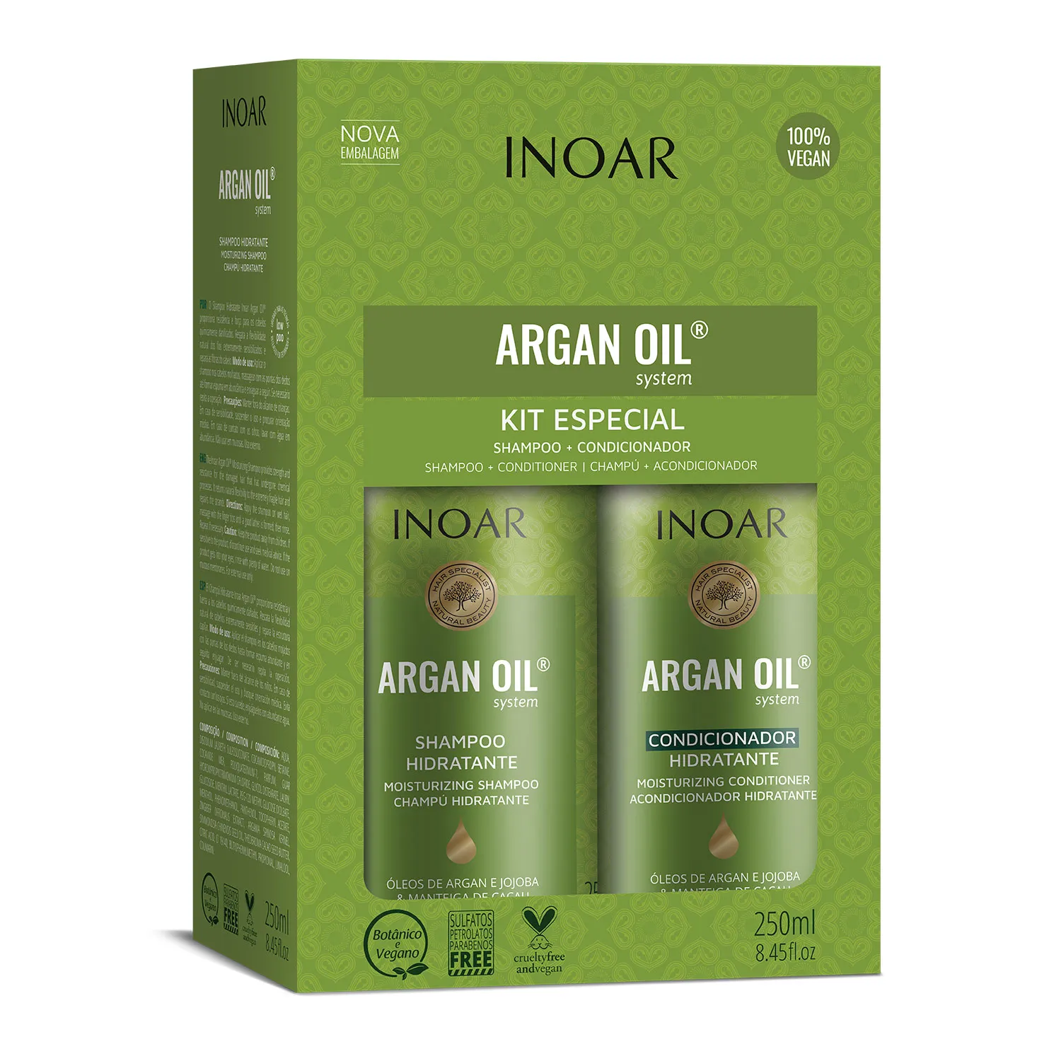 Inoar Argan Oil System Kit Especial Shampoo + Condicionador 250ml