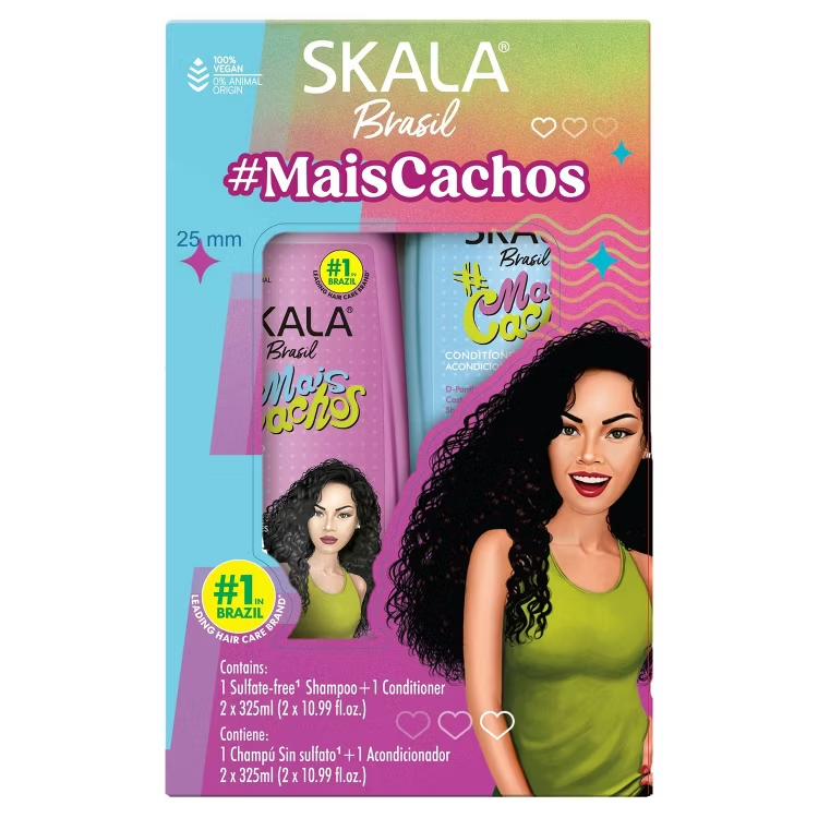 Kit Skala #Mais Cachos Shampoo e Condicionador 2x325mL | #1 Brasil Hidratação Profunda Vegano