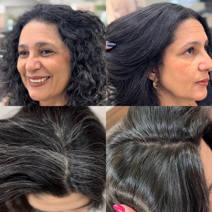 Resultado real Camuflage Medium Nouê - antes e depois em cabelos cacheados