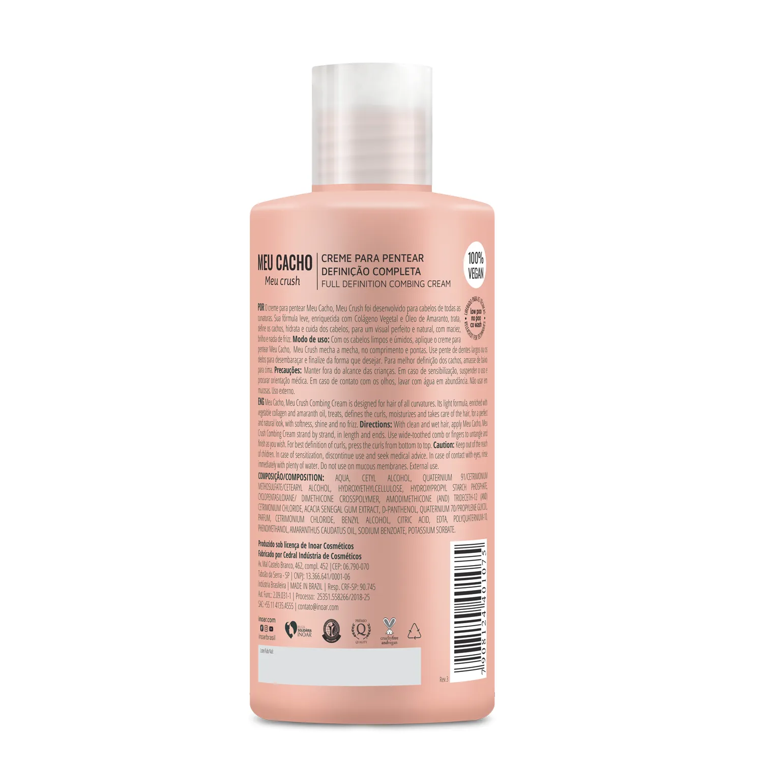 Inoar Meu Cacho Meu Crush Creme de Pentear Definicao Completa 500ml