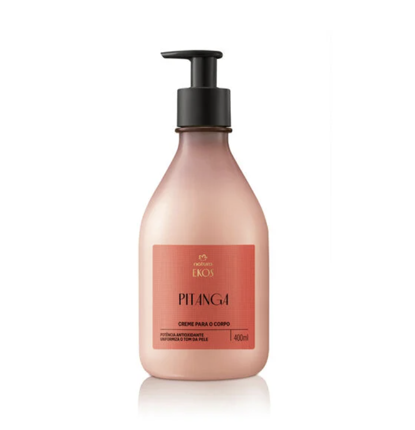 Natura Ekos Pitanga Creme Desodorante Hidratante Corporal 400ml - frasco pump rose com rotulo laranja