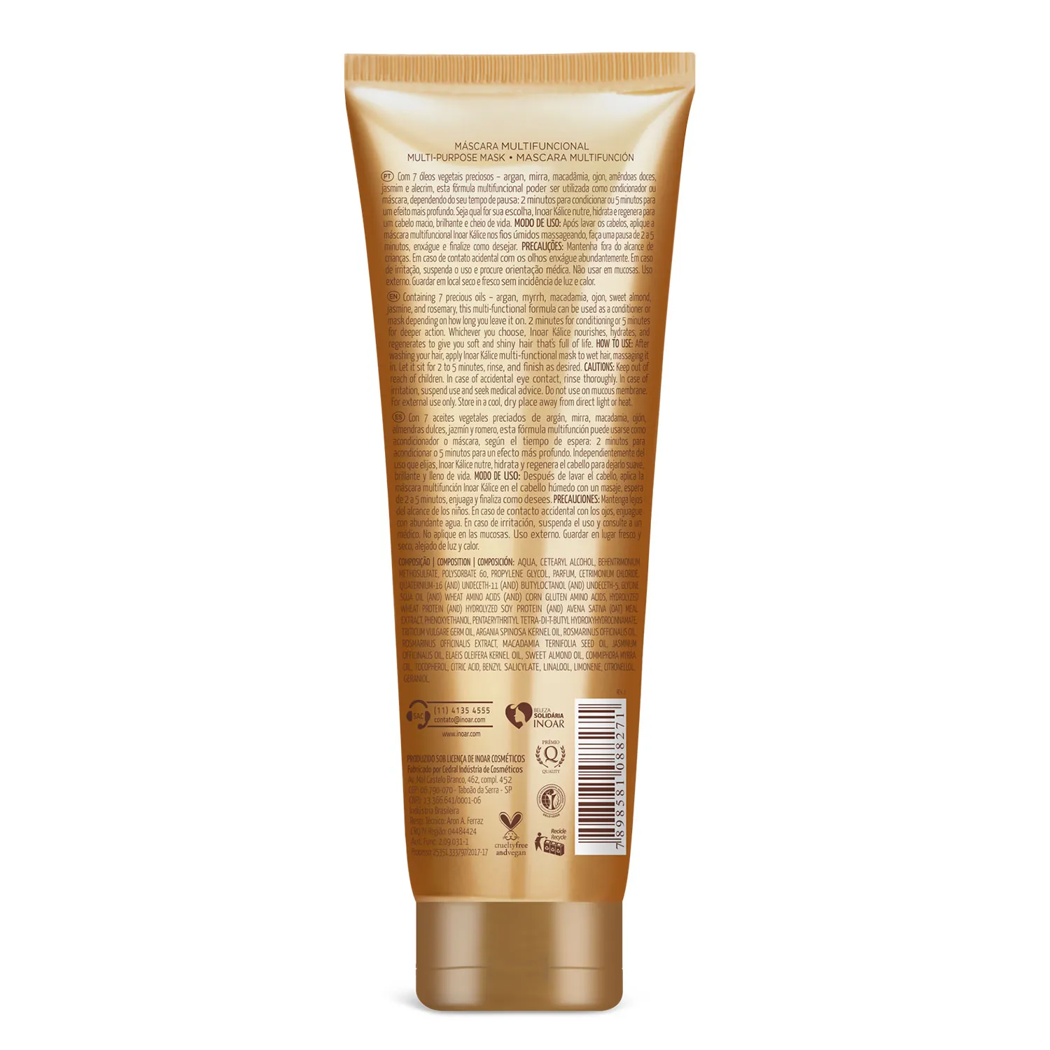 Inoar Kalice Mascara Multifuncional 7 Oleos Vegetais 250ml