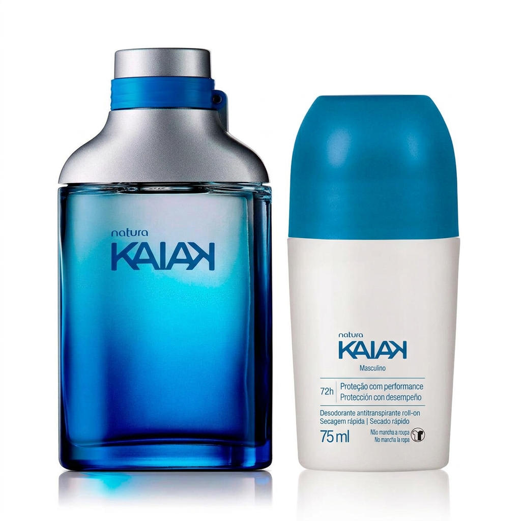 Kit Natura Kaiak Tradicional Masculino colônia 100ml e roll-on 75ml