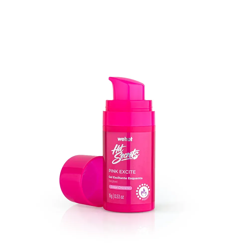 Frasco do Gel Excitante Hot Secrets Pink Excite Wehot 15g aberto