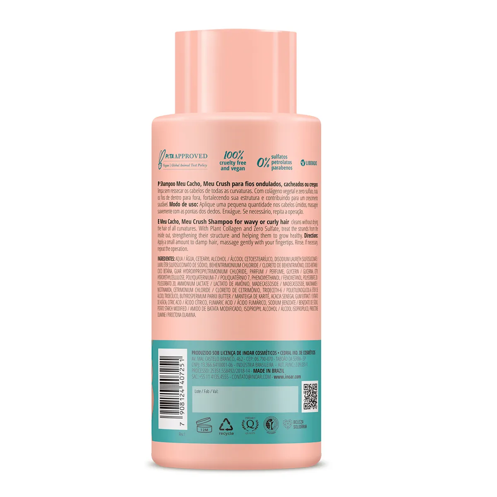 Inoar Meu Cacho Meu Crush Shampoo Crescimento Saudavel 300ml